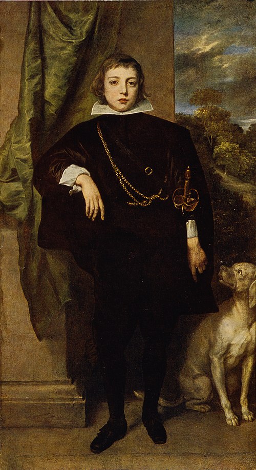 Portrait of Filippo Francesco d'Este, Marchese di Lanzo with his Dog, 1631, Anthony van Dyck