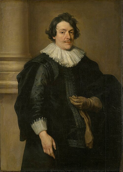 Portrait of a Man in Black before a Column, 1629, Antoine van Dyck