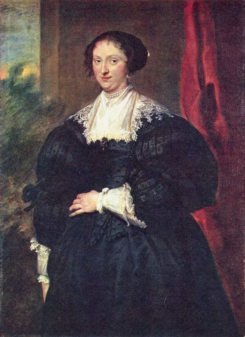 Portrait of a Lady in Black before a Red Curtain, 1629, Antoine van Dyck