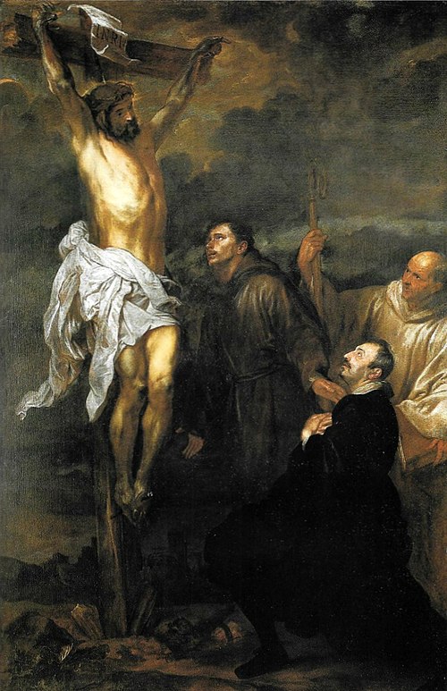 Crucified Christ Adored by Francesco Orero, Saints Francis and Bernard, 1627, Anthony van Dyck