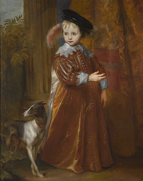 Portrait of Prince Willem II of Orange as a Young Boy, with a Dog, 1631, Anthony van Dyck