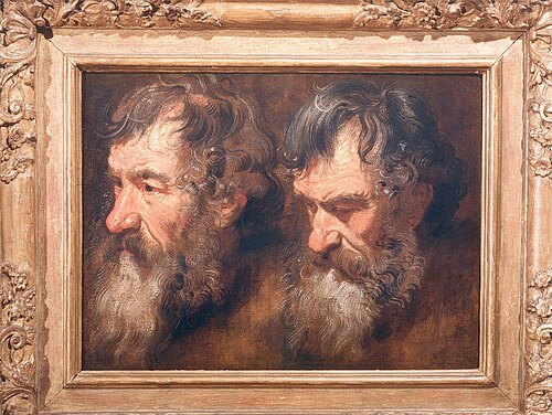 Two studies of a mans head, 1621, Antoine van Dyck