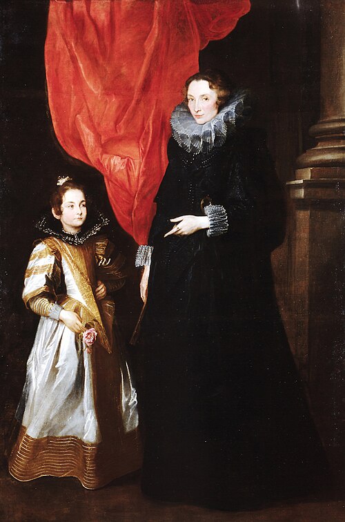 Portrait of Geronima Sale Brignole with her daughter Maria Aurelia, 1624, Antoine van Dyck