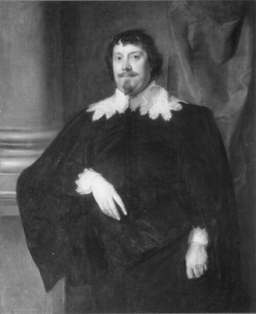 Portrait of a man, possibly Mountjoy Blount, Baron Mountjoy of Thurveston, 1st Earl of Newport (d.16, 1638, Anthony van Dyck