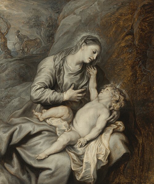 Madonna and Child with Rest on the Flight into Egypt, 1632, Anthony van Dyck