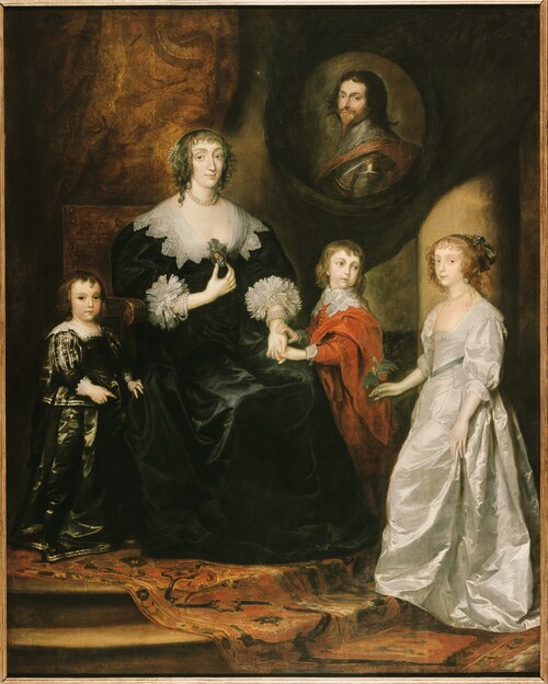 Portrait of the widow of the Duke of Buckingham Duke and her children, 1633, Anthony van Dyck