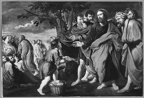 Christ blessing the bread and fish brought by a boy (Mathew 14:13-21, 15:32-39; Mark 6:32-44, 8:1-10, 1618, Anthony van Dyck