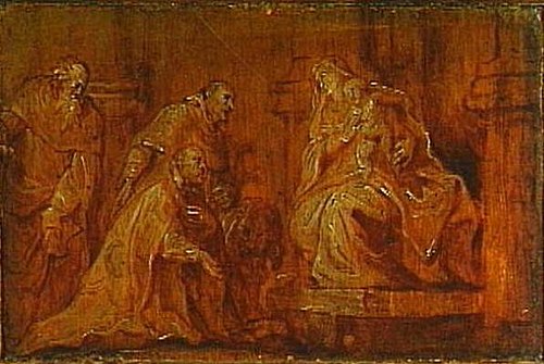 A Donor with Two Patron Saints worshipping the Madonna and Child, 1628, Anthony van Dyck