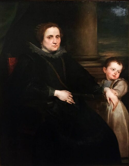 Portrait of a woman from Genoa with a child, 1627, Antoine van Dyck