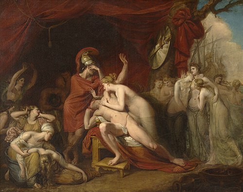 Achilles frantic for the loss of Patroclus, rejecting the consolation of Thetis, 1803, George Dawe