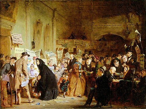An Infant Orphan Election at the London Tavern 'Polling', 1865, George Elgar Hicks