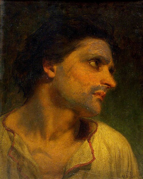 Study of an Italian Man's Head, 1873, George Elgar Hicks