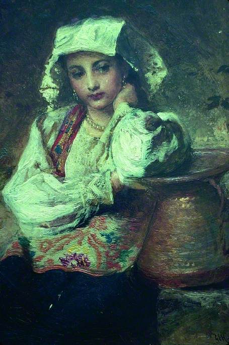 A Girl with a Pitcher, 1877, George Elgar Hicks