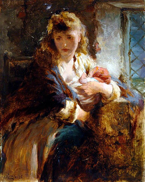 Mother and Baby, 1878, George Elgar Hicks