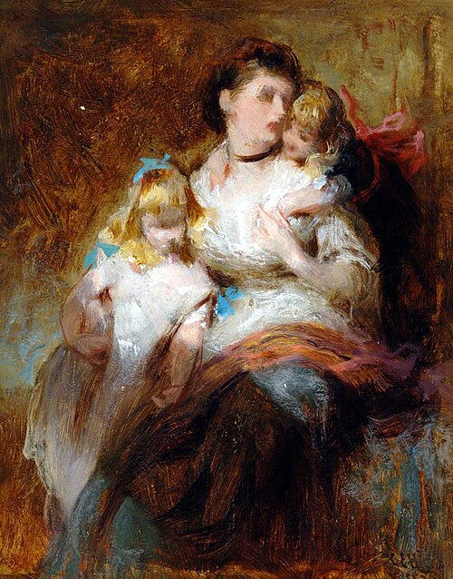 Seated Woman and Two Children, 1879, George Elgar Hicks