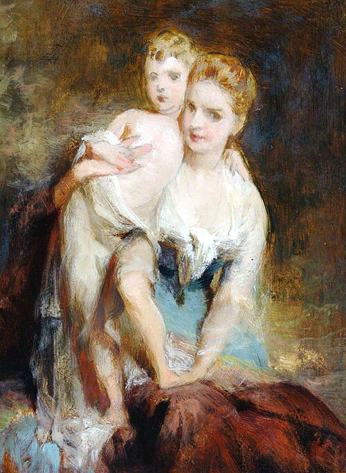 Woman and Semi-Nude Child, 1879, George Elgar Hicks