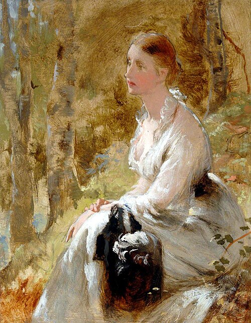 Seated Woman in White Dress, 1879, George Elgar Hicks