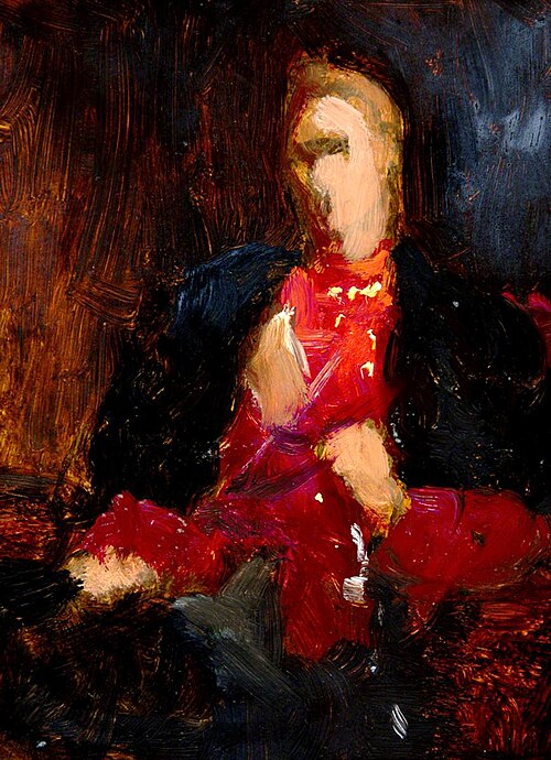 Seated Figure in Red and Black, , George Elgar Hicks