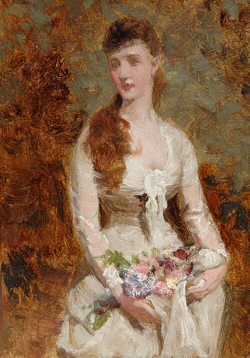 Woman in White Dress, , George Elgar Hicks