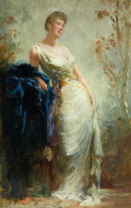 Lady in White Dress, , George Elgar Hicks