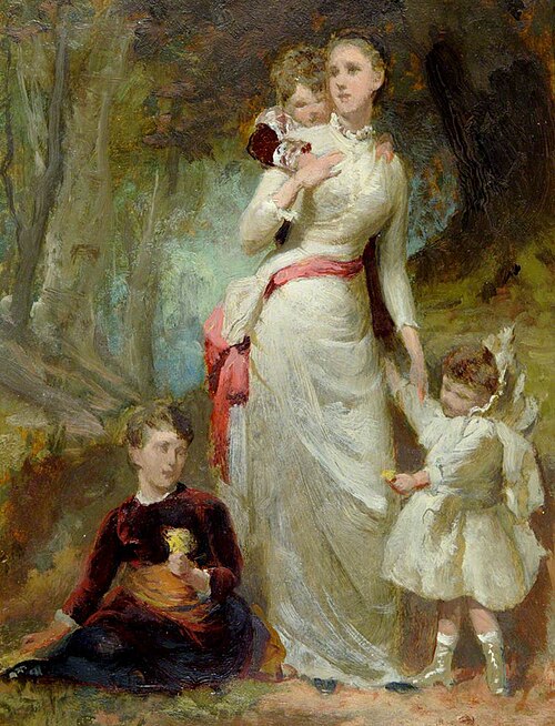 Woman and Three Children, , George Elgar Hicks
