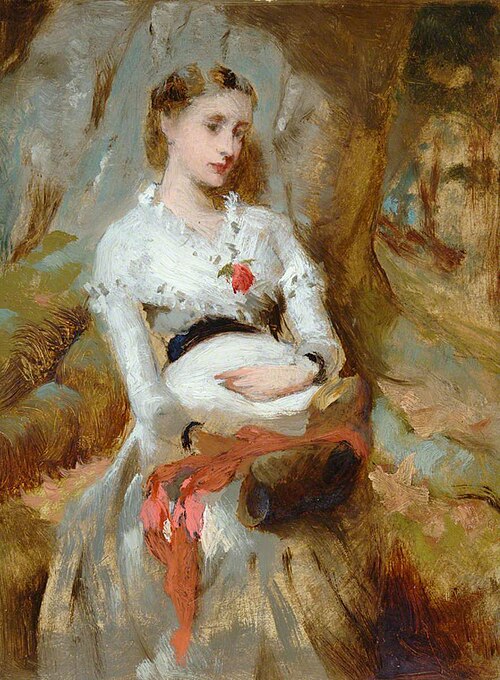 Lady in White Dress, , George Elgar Hicks