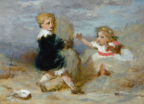 Baby and Child Playing, , George Elgar Hicks