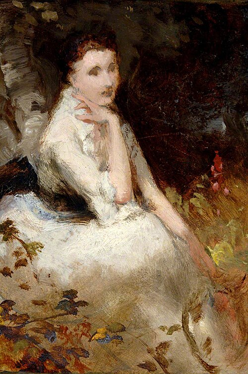 Seated Lady in White Dress, , George Elgar Hicks