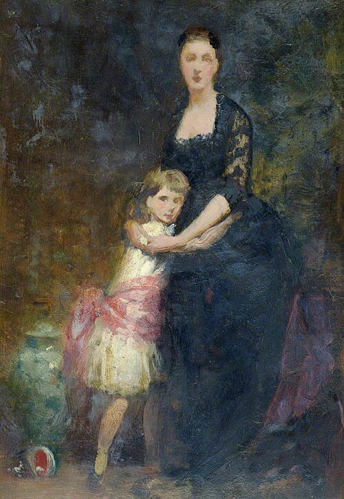 Lady with Small Girl, , George Elgar Hicks