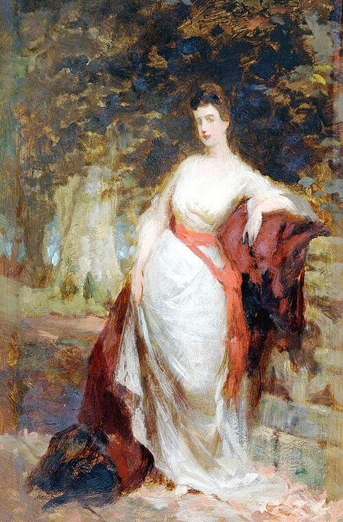 Woman Standing by Balustrade, , George Elgar Hicks
