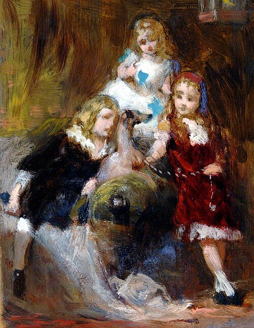 Three Children and Dog, , George Elgar Hicks