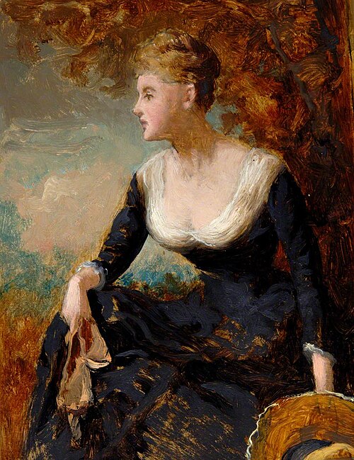 Seated Woman in Black Dress, , George Elgar Hicks
