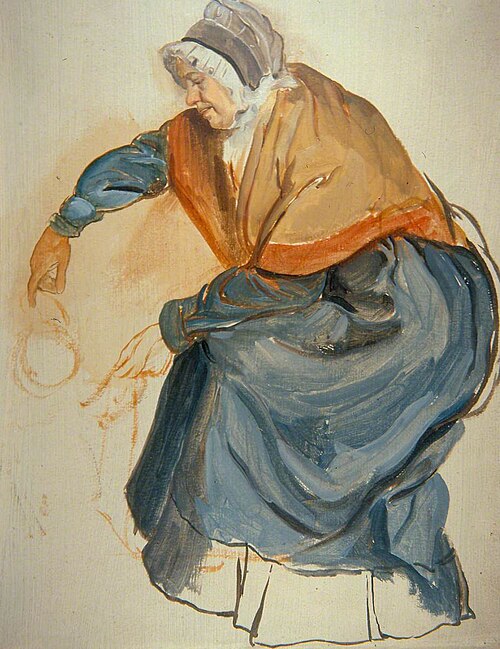 A Nurse Warming a Garment, 1828, George Harvey
