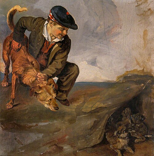 Boy Restraining a Dog, 1828, George Harvey