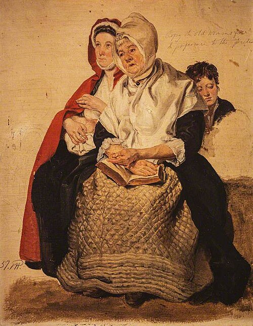 Two Women and a Boy (study for 'The Covenanters Preaching'), 1830, George Harvey