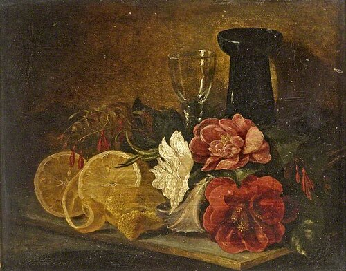 Still Life with Fruit and Flowers, 1855, George Lance