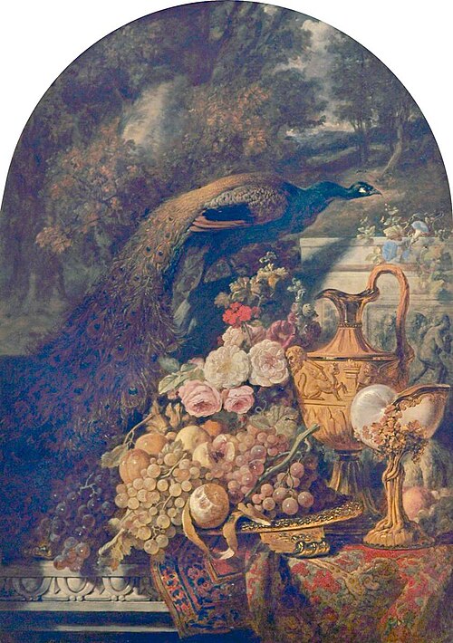 Still Life with a Golden Peacock, 1857, George Lance
