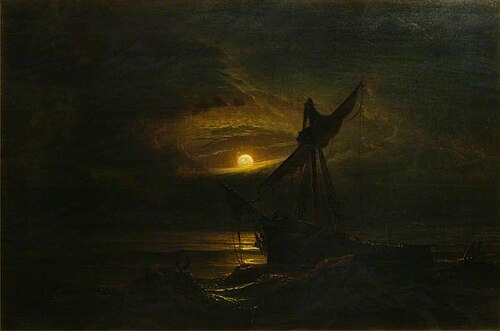 Vessel in the Moonlight, , Knut Andresen Baade