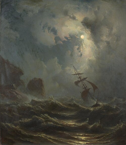 Sturmnacht an der Westküste Norwegens, 1856, Knut Andresen Baade