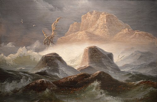 Tempête sur la côte norvégienne, 1846, Knut Andresen Baade