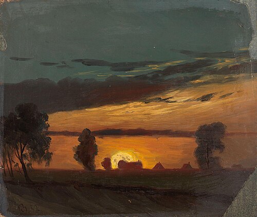 Landscape in Sunset, 1852, Knut Andresen Baade
