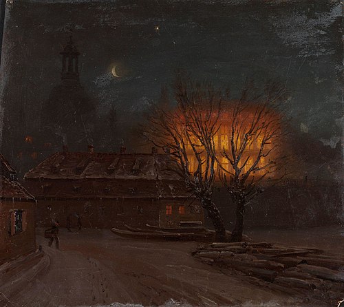 Winter Evening in Dresden, 1845, Knut Andresen Baade