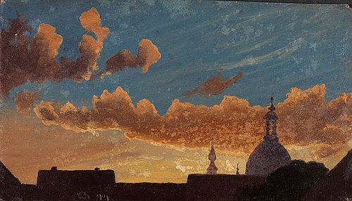 Evening Sky over Dresden, 1844, Knut Andresen Baade