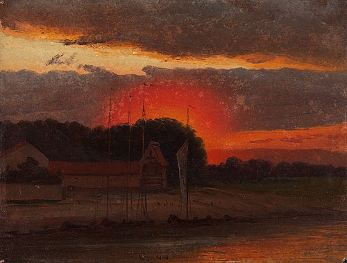 The Elbe in Sunset, 1844, Knut Andresen Baade