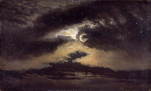 Clouds in Moonlight, 1843, Knut Andresen Baade