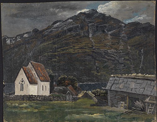 The Church at Ullensvang in Hardanger, 1835, Knut Andresen Baade