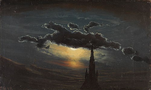 Study of Clouds in Moonlight, 1848, Knut Andresen Baade