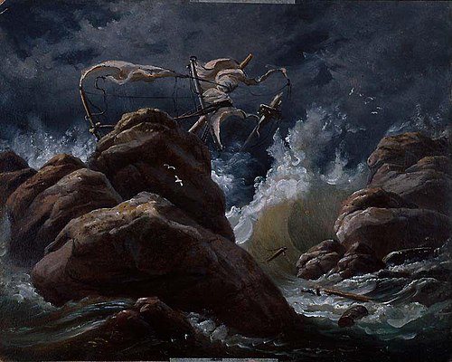 Shipwreck, 1839, Knut Andresen Baade