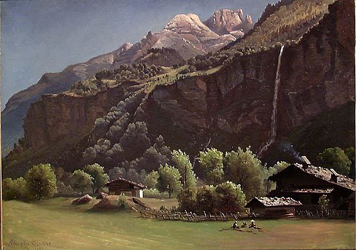 Mountain Farm in Switzerland, 1850, Knut Andresen Baade