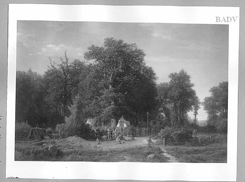 Ländliches Volksfest im Walde, 1856, Hermann Pohle
